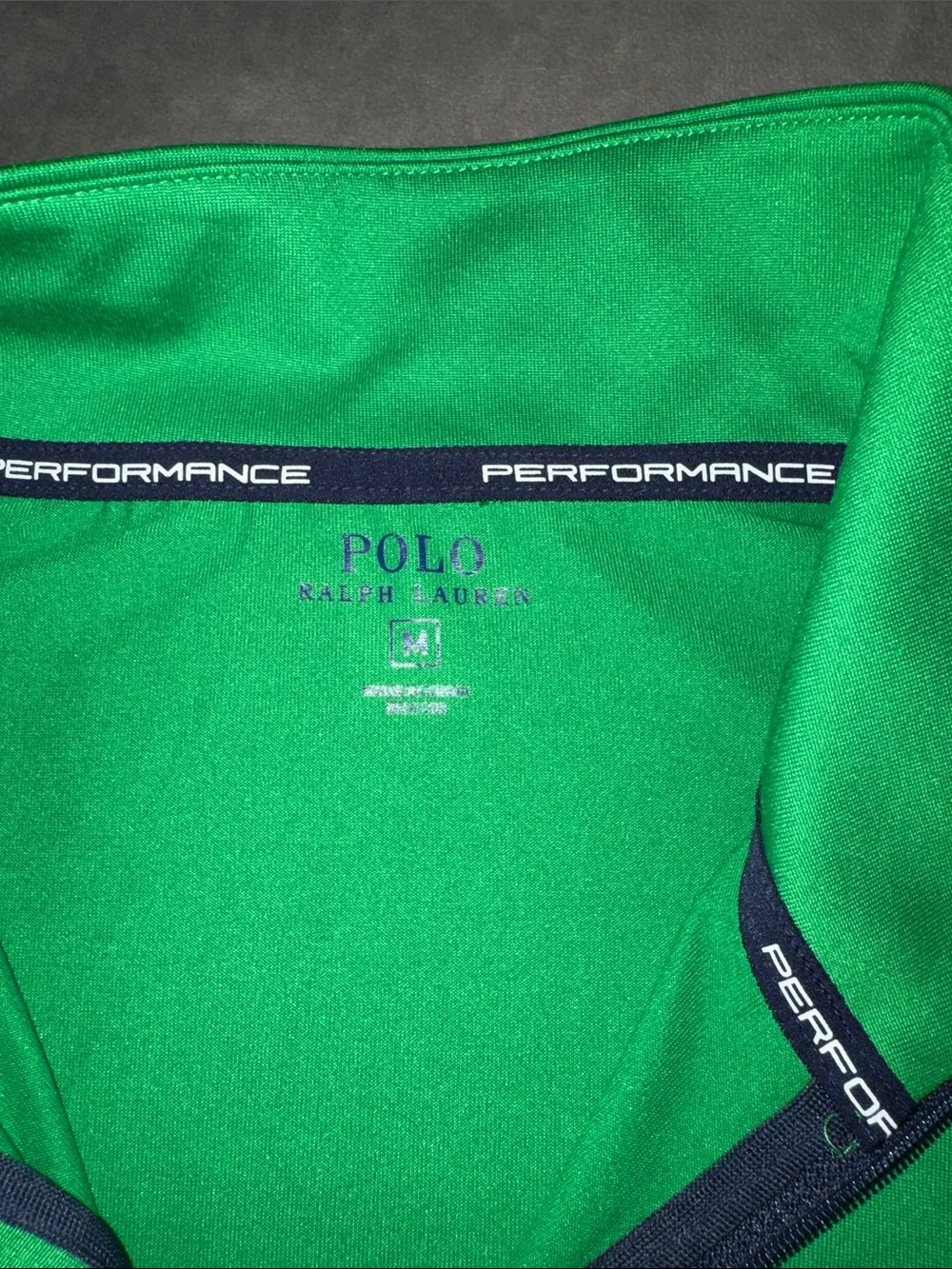 Polo by Ralph Lauren Men's Green Quarter-Zip Performance Polo
